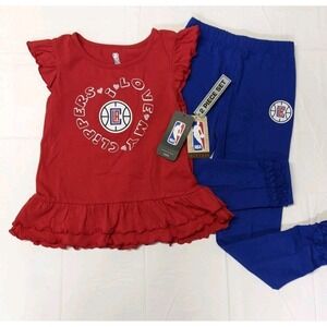 Clippers Outfit Youth Girls L (6)  NBA red And Blue Los Angeles NWT.     (1236)